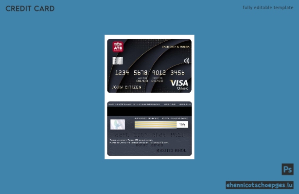 Beispielvorschau der tunesischen ATB Bank Visa Classic Karte
